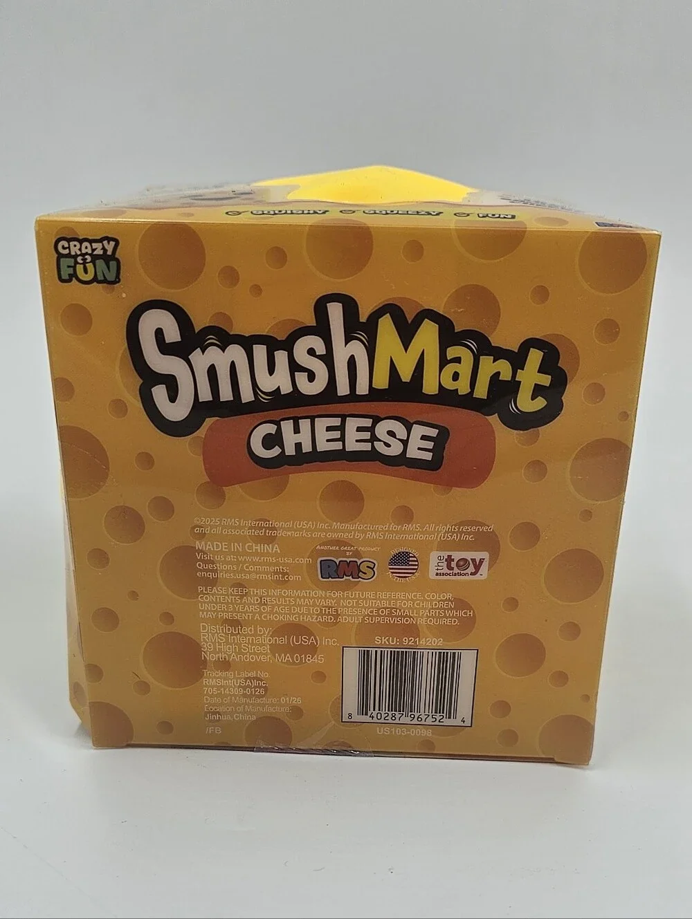 Smush Mart Cheese 🧀 JUMBO VIRAL TikTok SQUISHY 6” RMS USA Crazy Fun Authentic